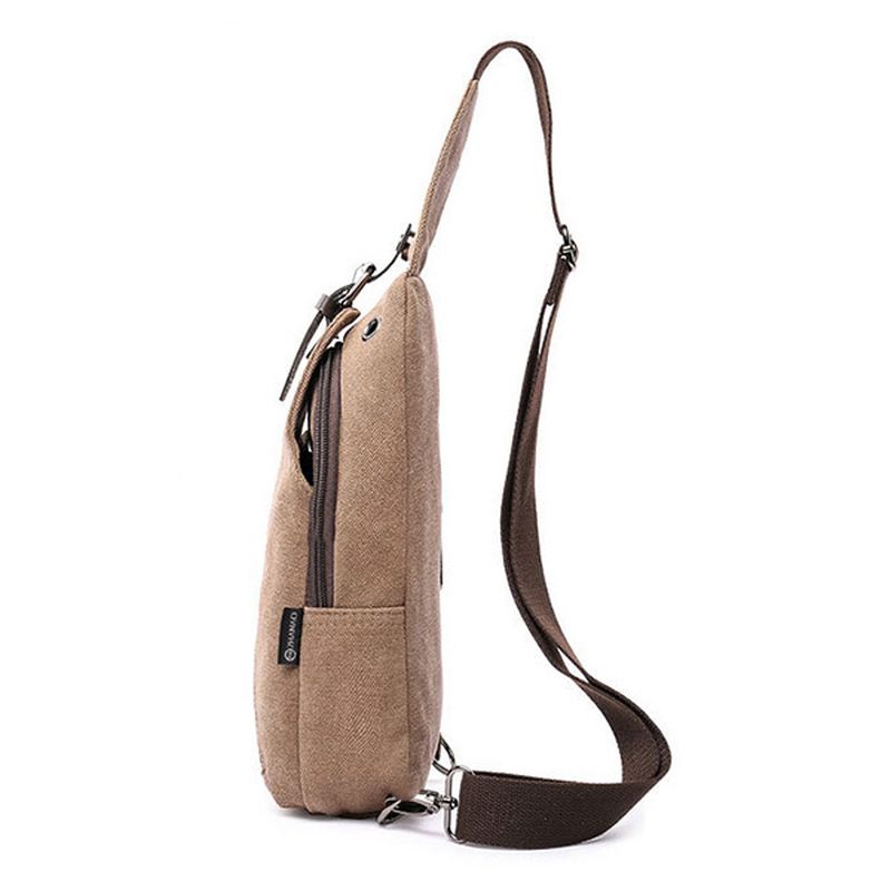 Mænd Canvas Sling Bag Udendørs Sport Casual Chest Pack Crossbody Swagger Bag