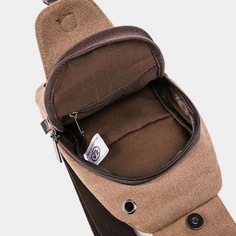 Mænd Canvas Sling Bag Udendørs Sport Casual Chest Pack Crossbody Swagger Bag