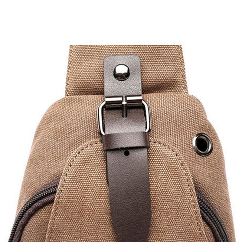 Mænd Canvas Sling Bag Udendørs Sport Casual Chest Pack Crossbody Swagger Bag