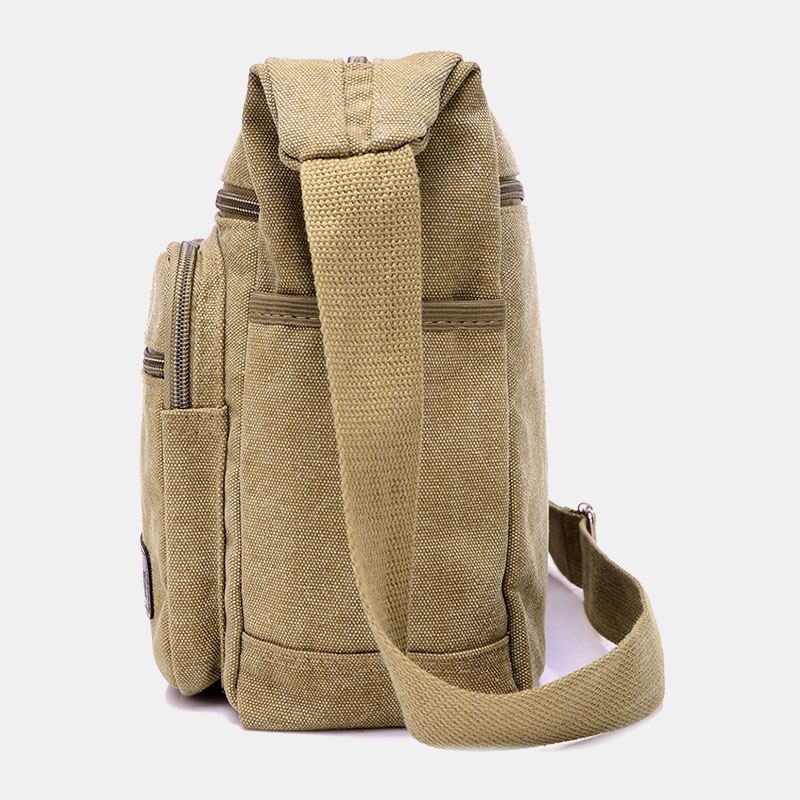 Mænd Canvas Stor Kapacitet Simpel Skuldertaske Crossbody Taske Til Rejser