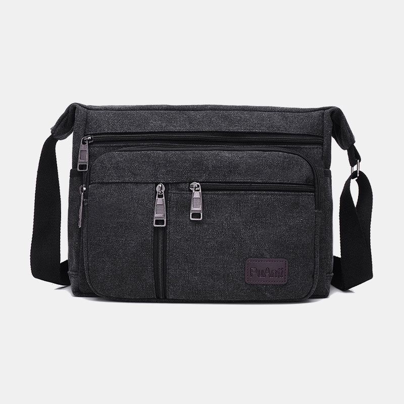 Mænd Canvas Stor Kapacitet Simpel Skuldertaske Crossbody Taske Til Rejser