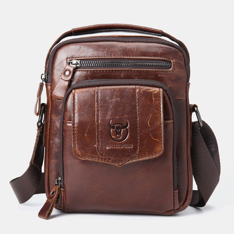 Mænd Casual Ægte Læder Skuldertaske Crossbody Taske Til Udendørs