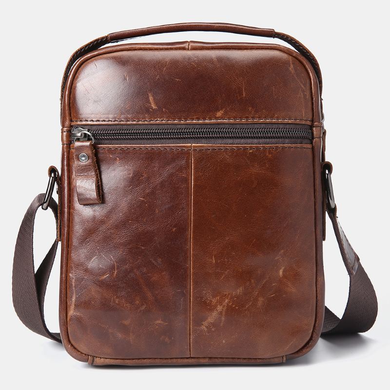 Mænd Casual Ægte Læder Skuldertaske Crossbody Taske Til Udendørs