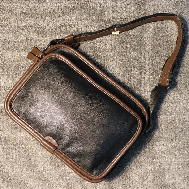 Mænd Casual Blødt Læder Ryg Anti-theft Pocket Crossbody Tasker Messenger Skuldertaske