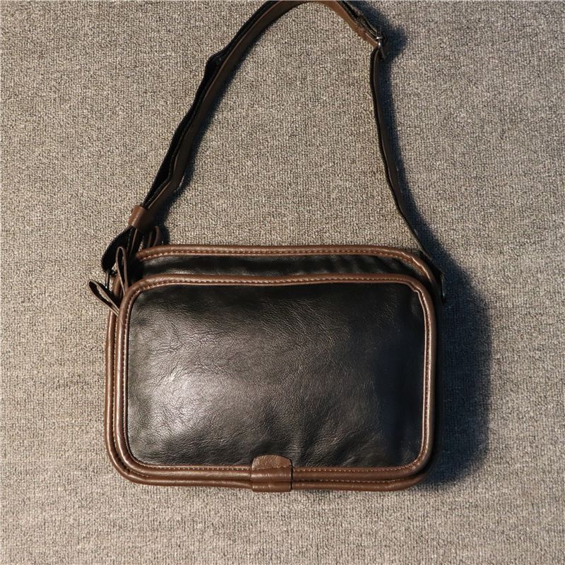 Mænd Casual Blødt Læder Ryg Anti-theft Pocket Crossbody Tasker Messenger Skuldertaske