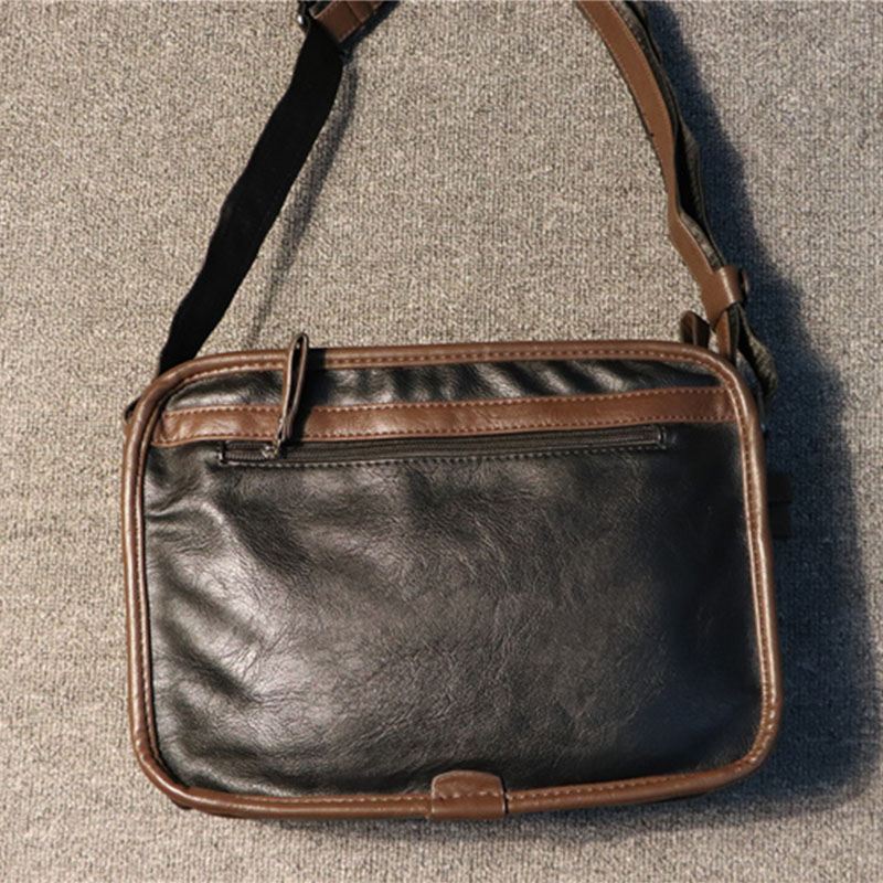 Mænd Casual Blødt Læder Ryg Anti-theft Pocket Crossbody Tasker Messenger Skuldertaske