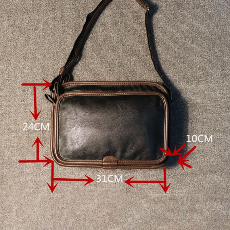 Mænd Casual Blødt Læder Ryg Anti-theft Pocket Crossbody Tasker Messenger Skuldertaske