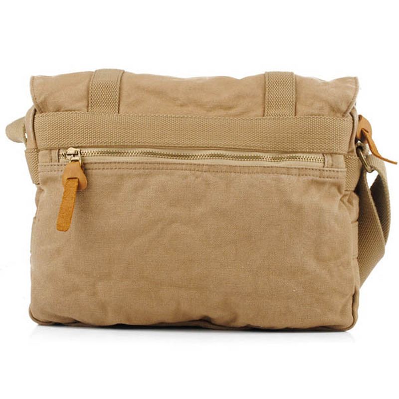 Mænd Casual Canvas Koskind Big Crossbody Skuldertaske