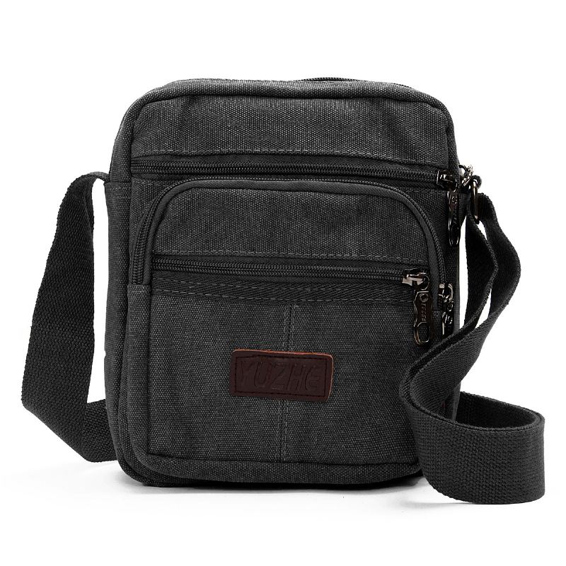 Mænd Casual Retro Canvas Skuldertasker Multi Pocket Crossbody Tasker