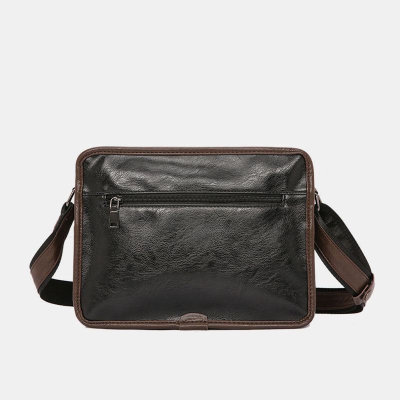 Mænd Dobbeltlags Multi-pocket Crossbody Tasker Mode Afslappet Hovedtelefon Hul Design 14 Tommer Bærbar Taske Skuldertaske