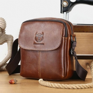 Mænd First Layer Kohud Multi-pocket Crossbody Taske Retro Stor Kapacitet Ryg Anti-theft Pocket Skuldertaske