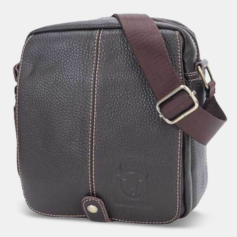 Mænd First Layer Kohud Multi-pocket Crossbody Taske Retro Stor Kapacitet Ryg Anti-theft Pocket Skuldertaske