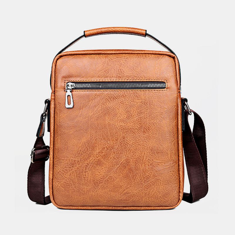 Mænd Kunstlæder Multi-pocket Anti-theft Multi-layers Vandtæt Business Crossbody Taske