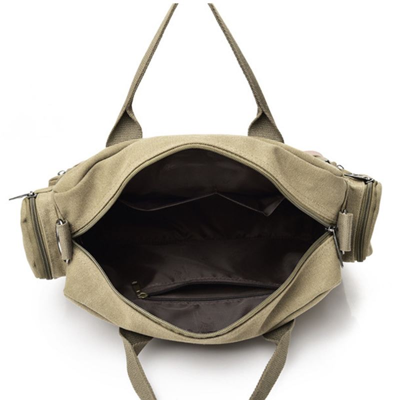 Mænd Kvalitet Canvas Casual Business Stor Kapacitet Funktionel Håndtaske Crossbody Taske