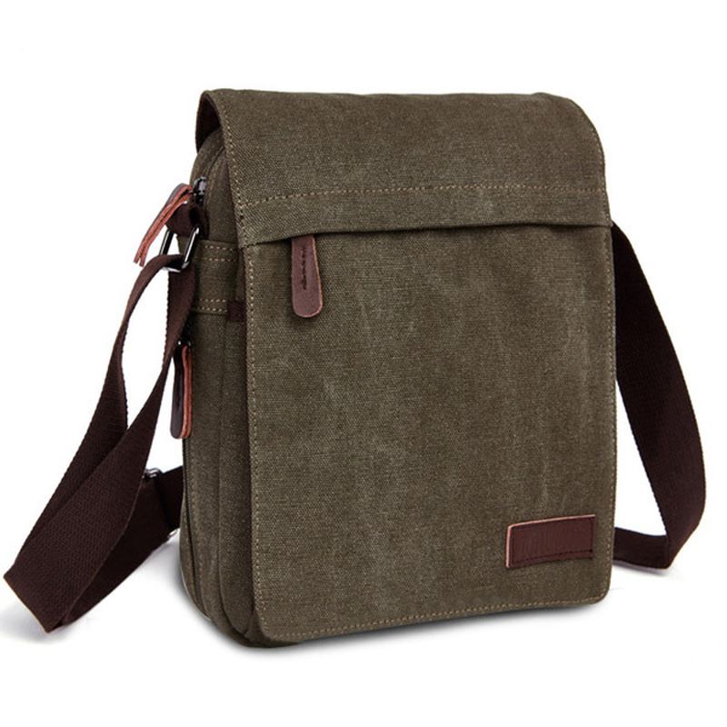 Mænd Kvinder Canvas Leisure Multi Pocket Crossboby Bag Kapacitet Skuldertaske