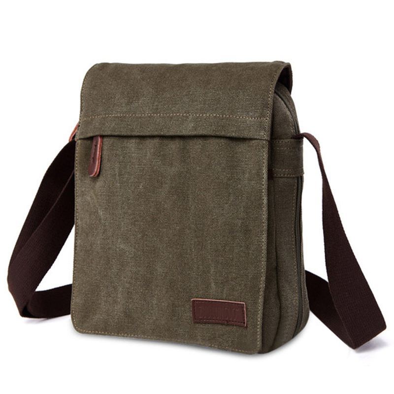 Mænd Kvinder Canvas Leisure Multi Pocket Crossboby Bag Kapacitet Skuldertaske