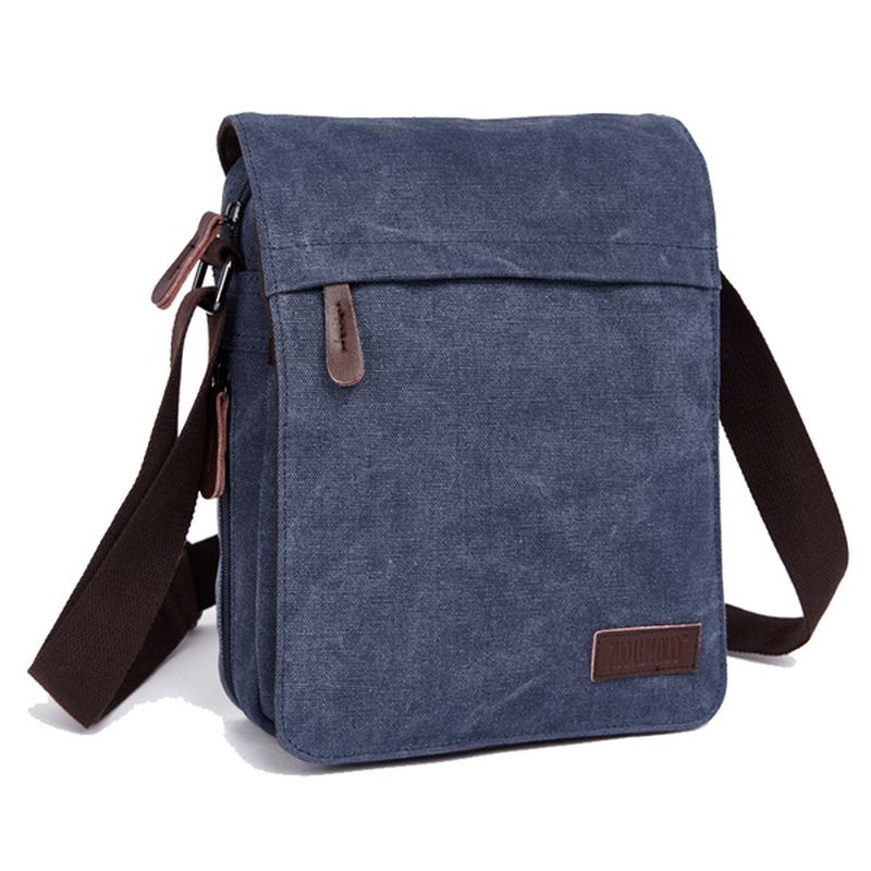 Mænd Kvinder Canvas Leisure Multi Pocket Crossboby Bag Kapacitet Skuldertaske