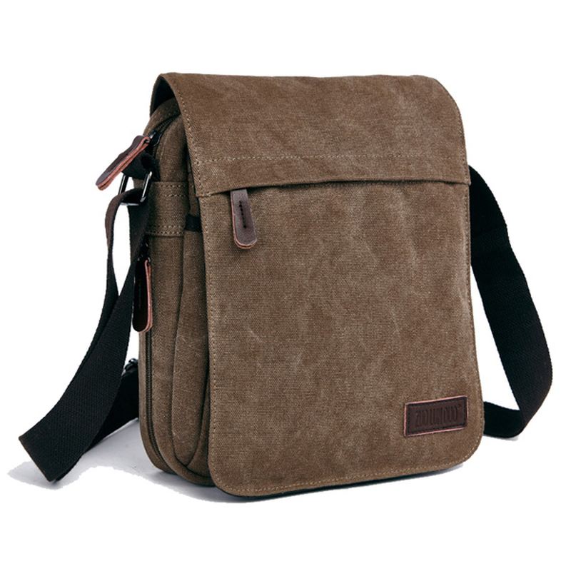 Mænd Kvinder Canvas Leisure Multi Pocket Crossboby Bag Kapacitet Skuldertaske