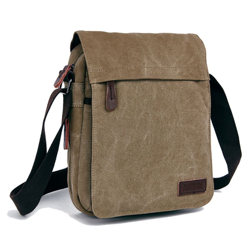 Mænd Kvinder Canvas Leisure Multi Pocket Crossboby Bag Kapacitet Skuldertaske