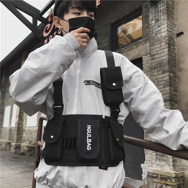 Mænd Kvinder Hip-hop Brysttaske Vest Taske Værktøjstaske Tactical Bag