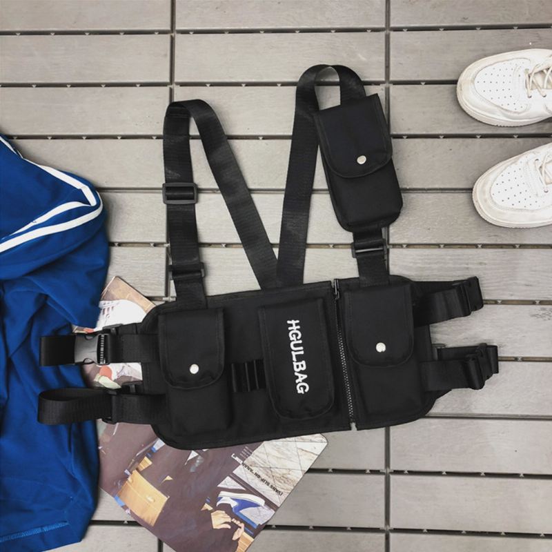 Mænd Kvinder Hip-hop Brysttaske Vest Taske Værktøjstaske Tactical Bag