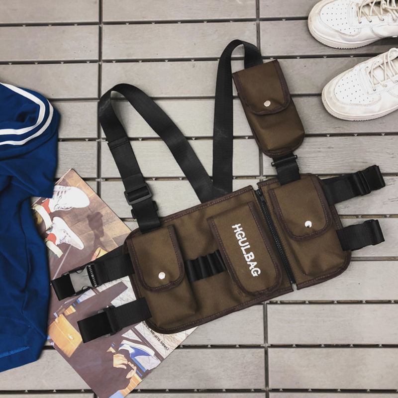 Mænd Kvinder Hip-hop Brysttaske Vest Taske Værktøjstaske Tactical Bag