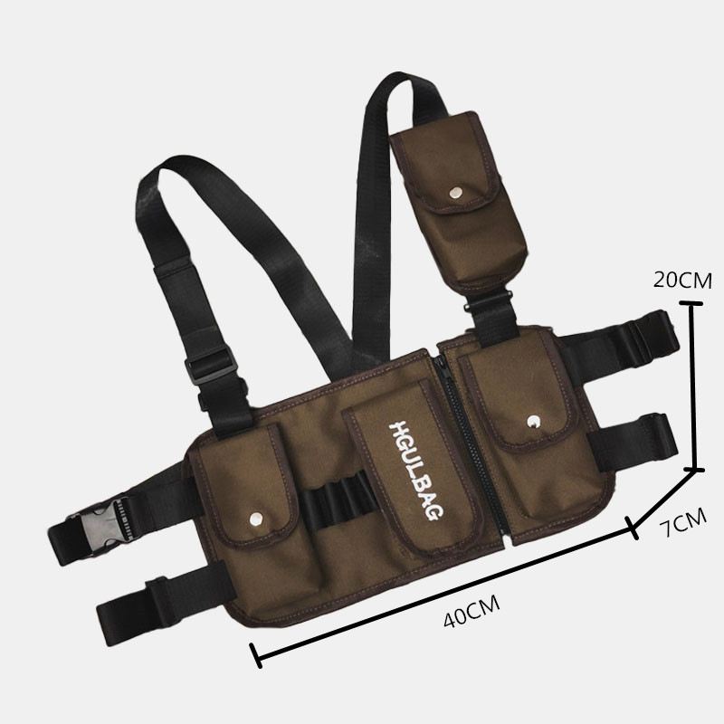 Mænd Kvinder Mode Brysttaske Tactical Multi-pocket Vest Bag