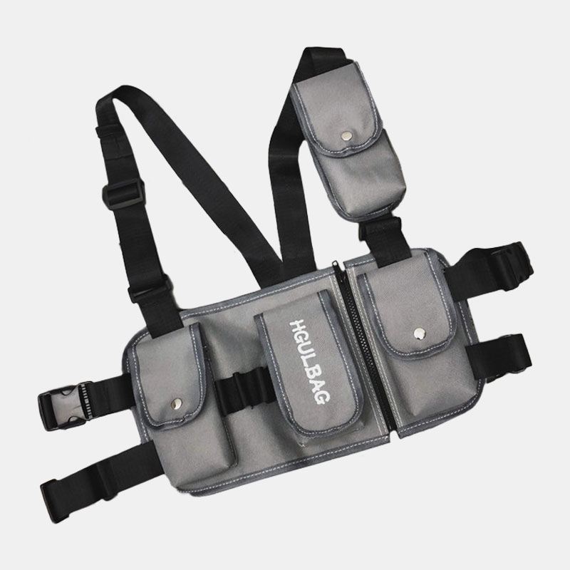 Mænd Kvinder Mode Brysttaske Tactical Multi-pocket Vest Bag