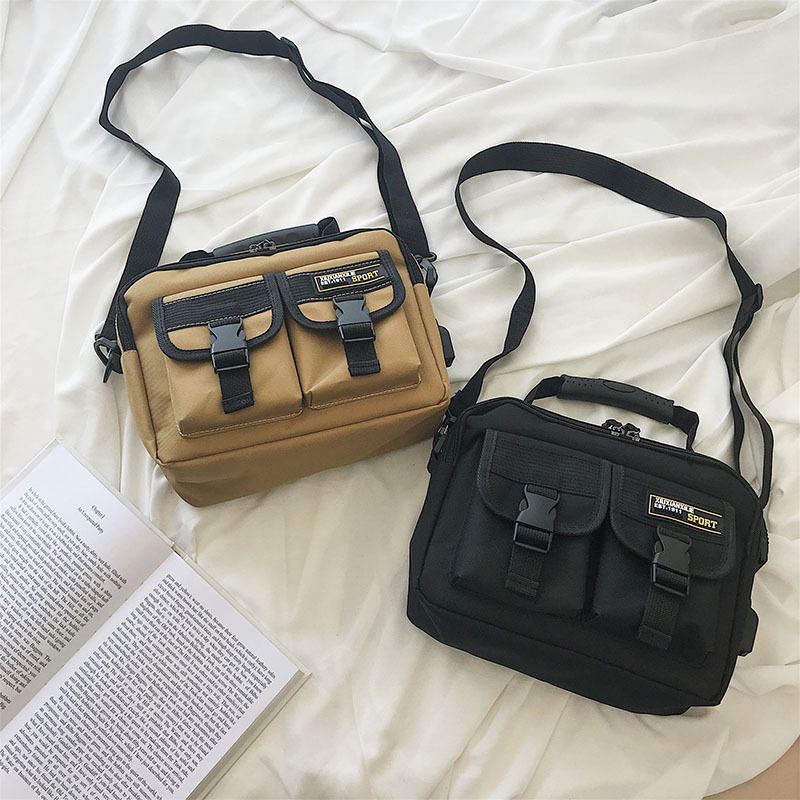 Mænd Lærred Med Stor Kapacitet Usb-opladning Vintage Hippie Messenger Bag Crossbody Bag Skuldertaske