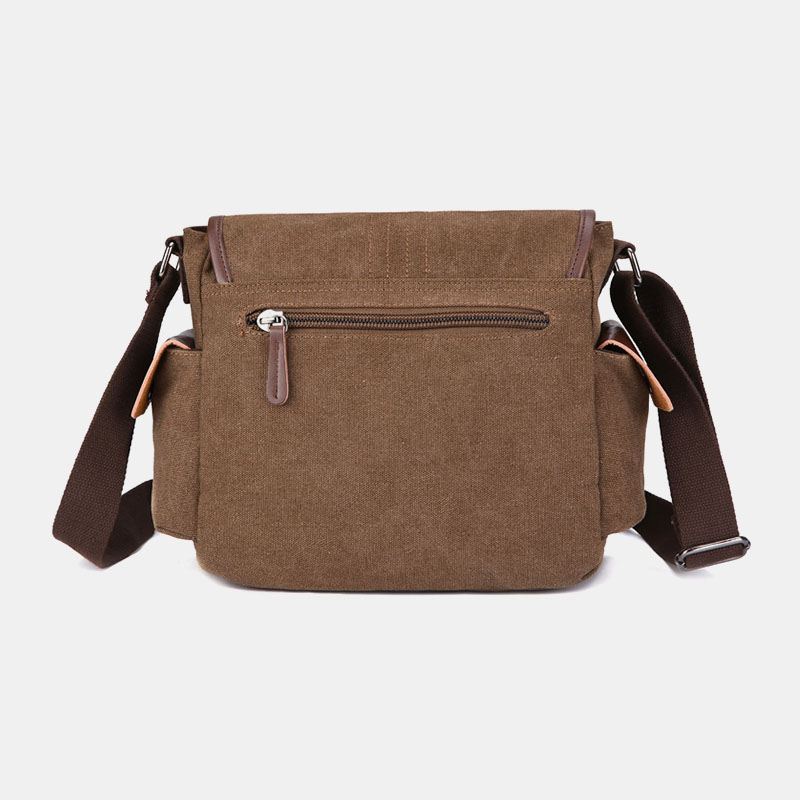 Mænd Lærred Med Stor Kapacitet Vandtæt Vintage Bærbar Messenger Taske Skuldertaske Crossbody Taske