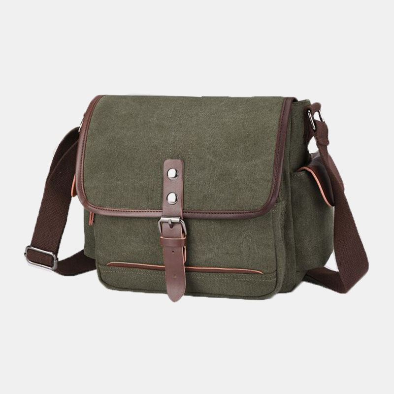 Mænd Lærred Med Stor Kapacitet Vandtæt Vintage Bærbar Messenger Taske Skuldertaske Crossbody Taske