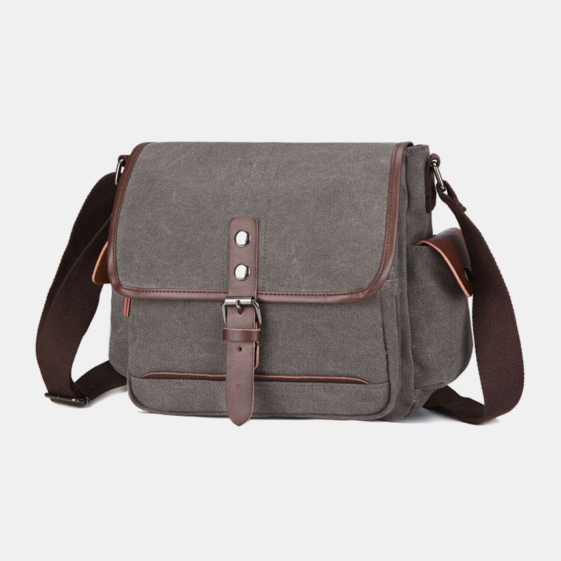 Mænd Lærred Med Stor Kapacitet Vandtæt Vintage Bærbar Messenger Taske Skuldertaske Crossbody Taske