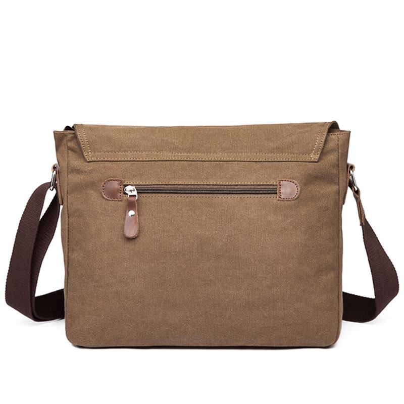 Mænd Lærreds Skuldertaske Casual Messenger Bag Retro Bærbar Taske