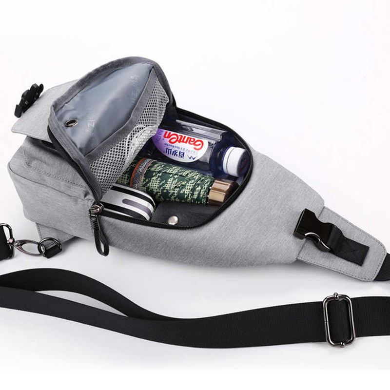 Mænd Mode Chest Pack Stor Kapacitet Swagger Bag Crossbody Rejsetaske