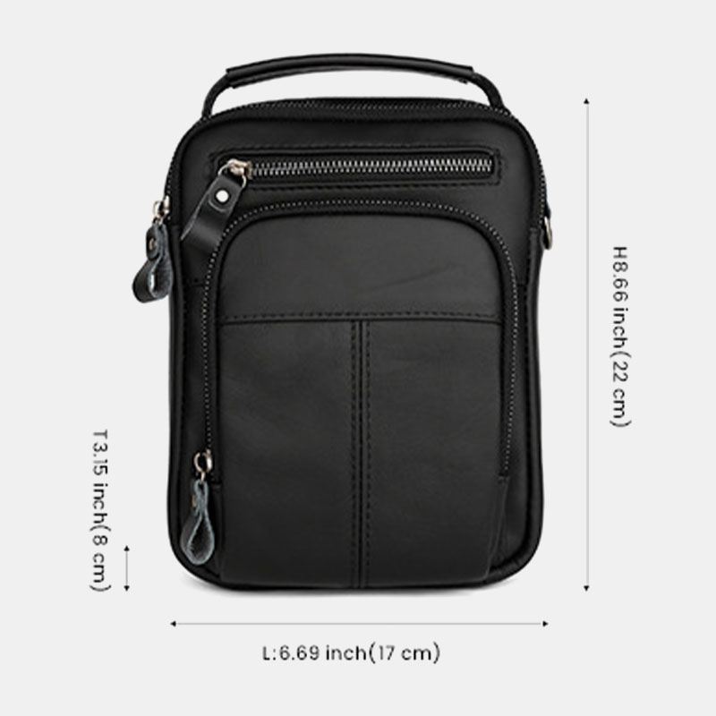 Mænd Multi-lomme Retro 6.5 Tommer Telefontaske Taljetaske Ryg Anti-tyveri Lommedesign Crossbody Tasker Bæltetaske