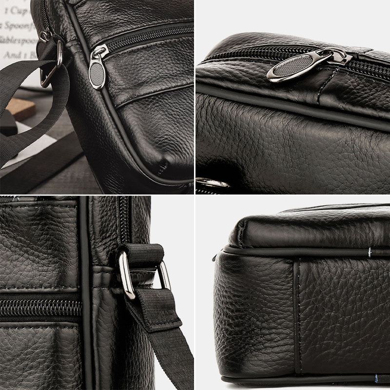 Mænd Multi-pocket Anti-theft First Layer Kohud Crossbody Tasker Retro Stor Kapacitet Letvægts 6.5 Tommer Phne Bag Messenger Bag Håndtaske