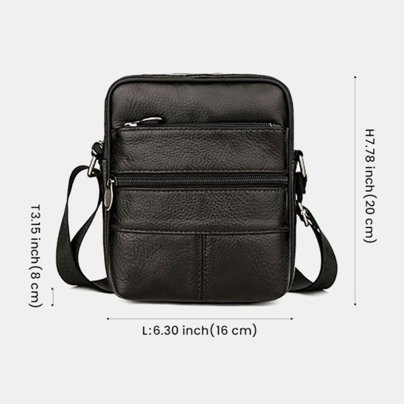 Mænd Multi-pocket Anti-theft First Layer Kohud Crossbody Tasker Retro Stor Kapacitet Letvægts 6.5 Tommer Phne Bag Messenger Bag Håndtaske