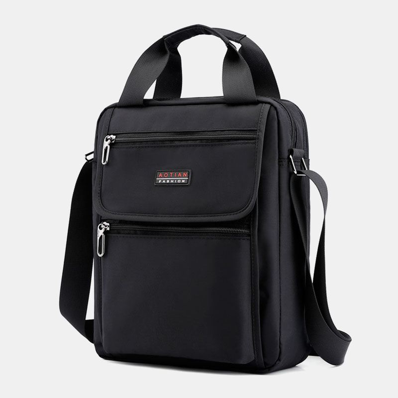 Mænd Nylon Casual Brief Vandtæt Multi-pocket Multi-purpose 12 Tommer Laptop Taske Håndtaske Skulder Taske Crossbody Taske