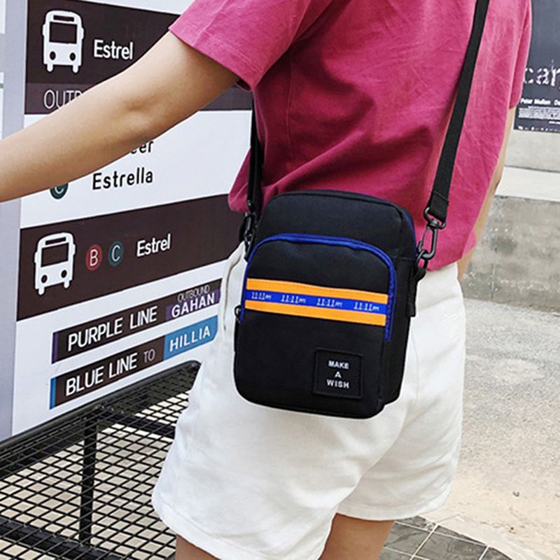 Mænd Og Kvinder Crossbody Taske Color Block Lynlåstasker Vandtætte Til Rejser