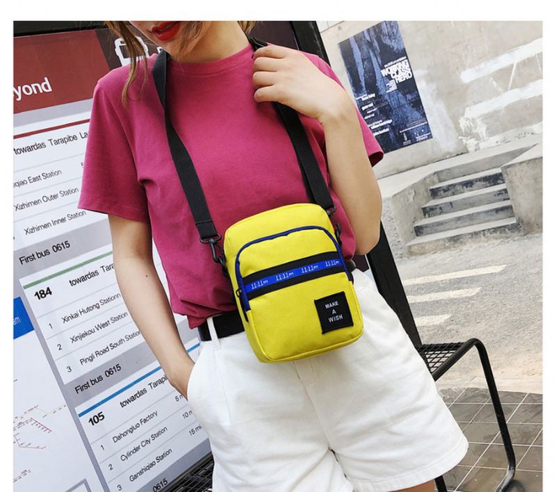 Mænd Og Kvinder Crossbody Taske Color Block Lynlåstasker Vandtætte Til Rejser