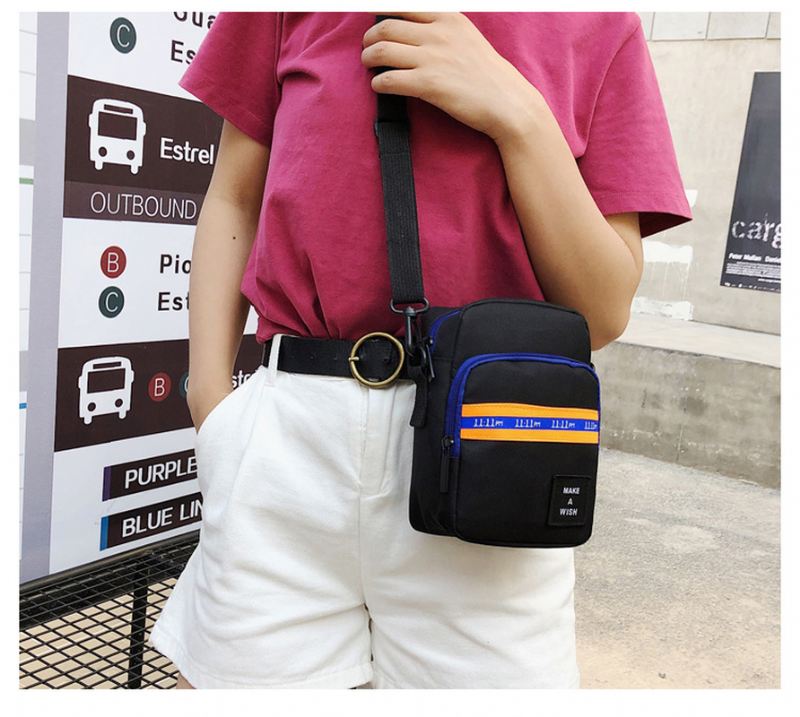 Mænd Og Kvinder Crossbody Taske Color Block Lynlåstasker Vandtætte Til Rejser