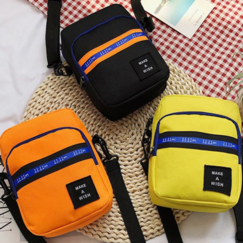 Mænd Og Kvinder Crossbody Taske Color Block Lynlåstasker Vandtætte Til Rejser