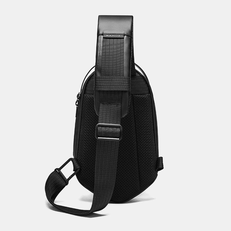 Mænd Oxford Anti-theft Usb Opladning Polyhedron Vandtæt Udendørs Crossbody Bag Brysttaske Sling Bag