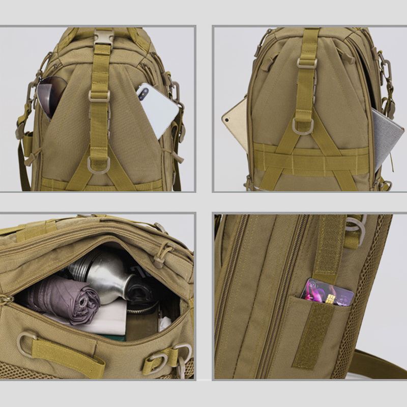 Mænd Oxford Camo Multifunktion Vandtæt Udendørs Sports Ridning Taktisk Skuldertaske Crossbody Bag Brysttaske