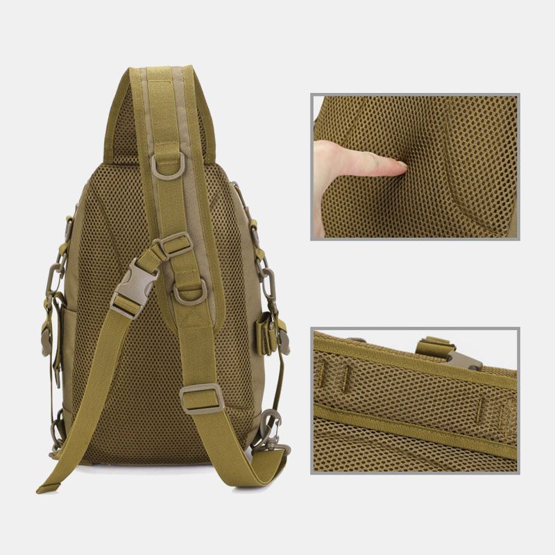 Mænd Oxford Camo Multifunktion Vandtæt Udendørs Sports Ridning Taktisk Skuldertaske Crossbody Bag Brysttaske