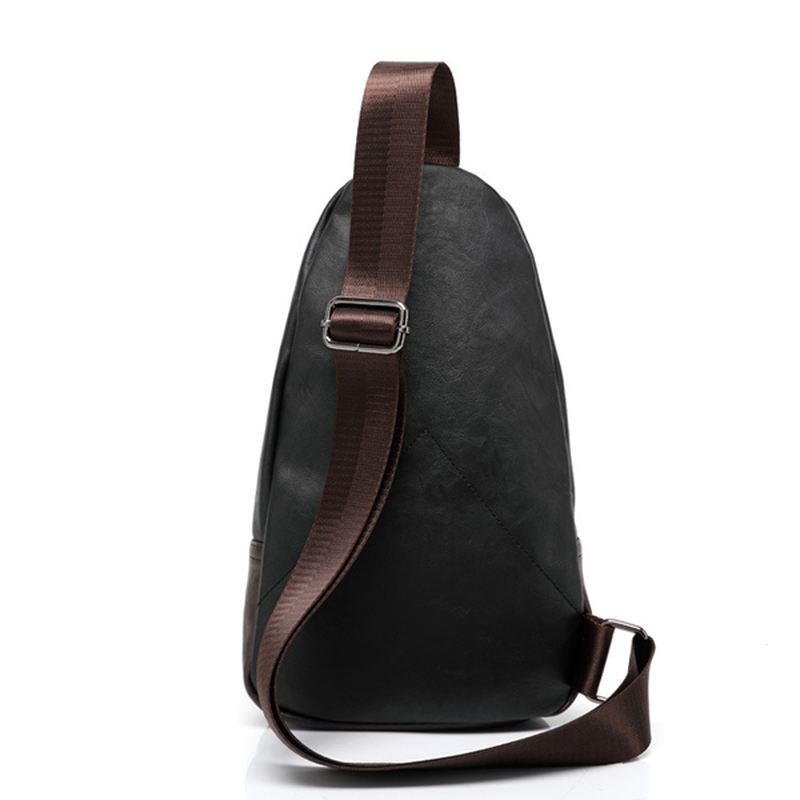 Mænd Pu Crossbody Taske Kapacitet Fritid Skulder Brysttaske