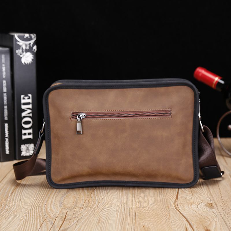 Mænd Pu Læder Anti-theft British Retro Crossbody Tasker Skuldertaske Messenger Bag