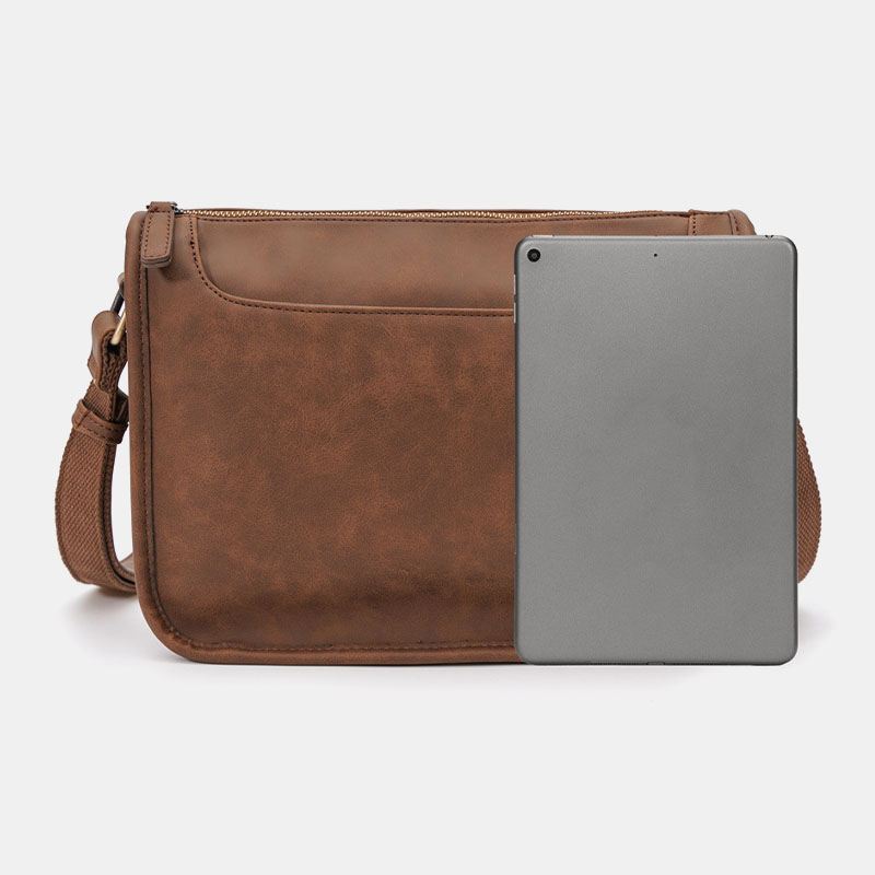 Mænd Pu-læder Med Stor Kapacitet Vintage 6.3 Tommer Telefontaske Messenger-taske Crossbody-tasker Skuldertaske