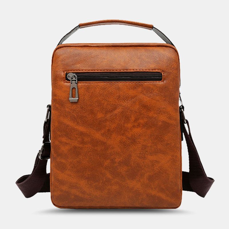 Mænd Pu-læder Multi-pocket Anti-theft Messenger Bag Crossbody Tasker Skuldertaske Håndtaske Briefcase