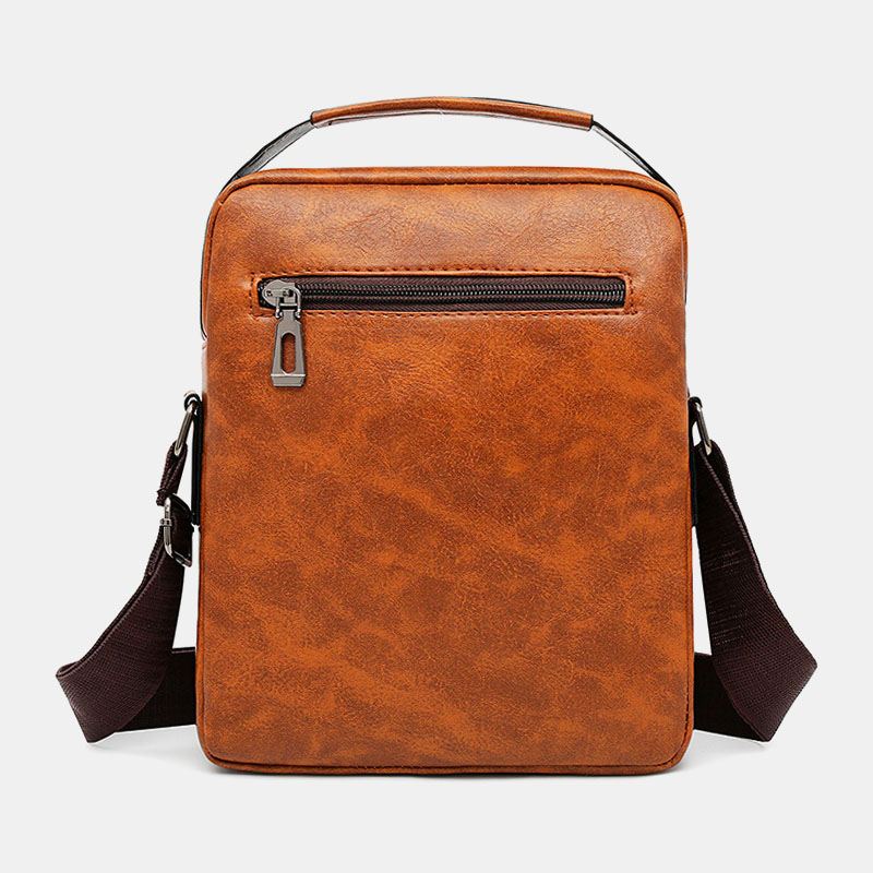 Mænd Pu-læder Multi-pocket Anti-theft Retro Crossbody Tasker Skuldertaske Håndtaske Messenger Bag Briefcase